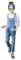 KIDSCOOL SPACE Salopette di jeans per bambina, abbigliamento da lavoro in jeans strappati da bambino grande, Azzurro, 8-9 anni