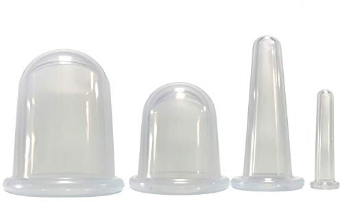 Set di coppette per massaggi in silicone, set da 4 pezzi, trasparenti