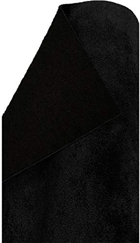 A-Express Tissu Velours Faux Suède Matériel décoration couverture robe de costume la couture tissu belle chute douce vendu au mètre - Noir 2 Mètre 200cm x 150cm