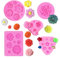 5 PCS Flower Silicone Mould Chocolate Rose Fondant Moulds Cute 3D Flowers Icing Cake Silicone Daisy Mould for Wax Melts Cake Decorating Baking Soap Candy Jelly Sugarcraft