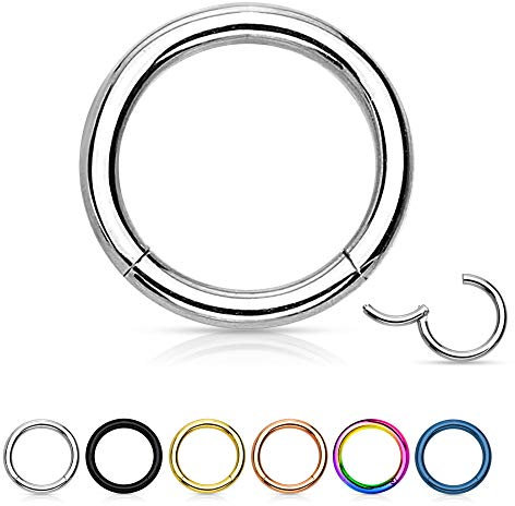 Treuheld® | Segmentring-Clicker aus Chirurgenstahl | Silber | Größe: 1.6mm x 8mm