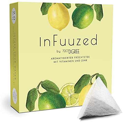 720°DGREE Sabor para Agua InFuuzed - Limón-Lima 1x 20 sobres - Bebida fría sin Azúcar, Calorías - Naturalmente deliciosa para tu botella - Alternativa a limonada, té helado, pastillas efervescentes