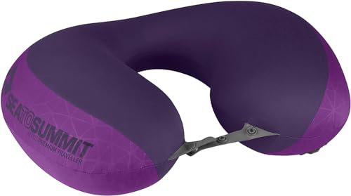 Sea to Summit - Aeros Premium Lendenkissen - Aufblasbares Stützkissen - Entlastung des unteren Rückens - Polyestergewebe 50D - Kompakte Reisetasche - Reisen & Autofahrten - Magenta Purple - 93g