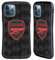 Head Case Designs Officially Licensed Arsenal FC Black Crest and Gunners Logo Hybrid Case Compatible With Apple iPhone 12 / iPhone 12 Pro