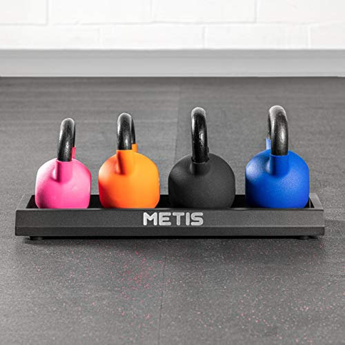 METIS Kettlebell Ablage für Aufbewahrung - Hantelständer für Zuhause & Fitnessstudio | Optionales zusätzliches Kettlebell Set | Krafttraining Zubehör | Fitness Geräte (Ablage + Kettlebell Set)…