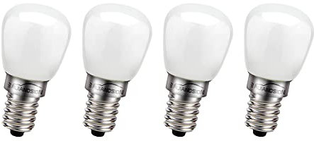 Ruiandsion Bombilla LED E14 220V-240V de repuesto para la lámpara de sal/frigorífico/campana extractora/máquina de coser, blanco (paquete de 4)
