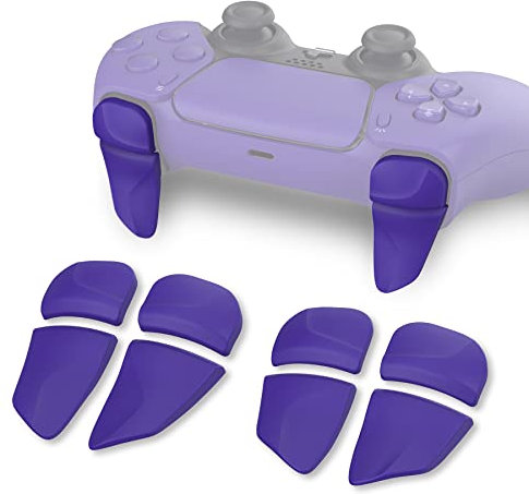 PlayVital 2 Pares de Gatillo Extensor para ps5 Control Accesorios Extensores de Disparo Mejora del Juego Gatillos Bumper Trigger para ps5 Mando Grips Extender Botón para ps5-Galactic Purple