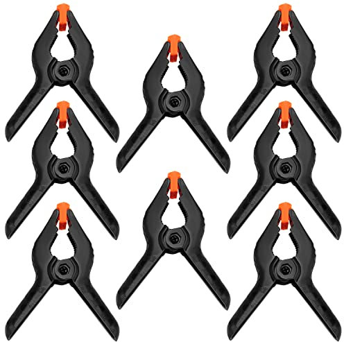 YIXISI 8 Stücke Federzwingen, 4 Zoll Nylon Federklemmen, Kunststoff Schwarz Federzwingen, für DIY-Projekte, Fotostudios, Fotohintergrund
