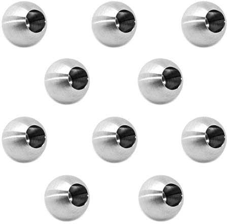 PRIOstahl Vollkugel Zierkugel Kugeln Stabkugel Abschlusskugel Edelstahlkugel - 10 x Kugel Ø 25 mm mit Sackloch 10 mm für Geländer Rundstab Füllstab Balkon Treppe Pfosten aus Edelstahl V2A