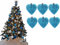 UKDeals Direct® Türkis Kollektion Weihnachtskugeln Tropfenbaumschmuck Glitzer matt Eiszapfen (6 Stück, Herzform, 8 cm)