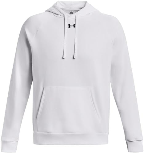 Under Armour Herren Rival Fleece Hoodie Sweatshirt, (100) Weiß/Schwarz, Large