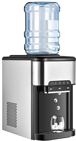 GOPLUS Machine à Glaçons 3 en 1 avec Glace, Eau Chaude et Froide, Distributeur d'Eau avec Réservoir 3 L,Capacité de Fabrication de Glace 18,1KG/24H,Machine à Boire avec Contrôle Tactile