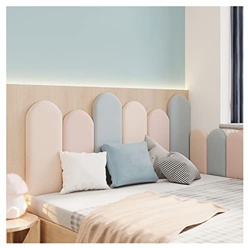 PFCDZDU Peel And Stick Headboards, 3D Anti-Collision Wall Padding, Wall Mounted Upholstered Soundproof Panel For Dorm Queen Size Bed Decorative, 3 Sizes (Color : A, Size : 180cm)