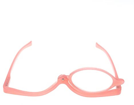 Contacta, Occhiale da Trucco, Occhiali Donna Utili per il Trucco, Occhiali con Monolente Graduata, Pratici e Leggeri, Colore Rosa, Diottrie +2,50, Confezione con Custodia Portaocchiali, 22g
