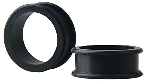1 PAIR (2pcs) SILICONE FLAT FLARE TUNNELS Double Flare Gauges Thin Soft Flexible Flesh Plugs 1041 (1-3/16 (30MM), Black)