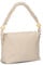 Zwei Damen Handtasche Perla PE60 im Boho-Look 3 Liter Perlen-Verzierung geflochtener Makramee-Tragegurt + langer Schultergurt - 3-in-1 Handtasche, Umhängetasche & Crossbody Bag (sand)