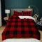 Srigzcaly 3D Bettwäsche Klassisches HolzfäLler Plaid In Rot Und Schwarz Bettbezug Set 135 x 200 cm + Kissenbezug 80x80 cm Mikrofaser Wendebettwäsche 3 Teilig mit Reißveschluss