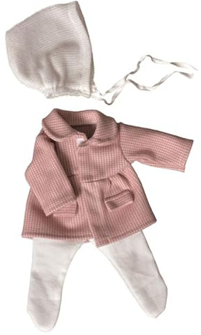 Puppenkleidung Mantel rosa mit Strumpfhose, für EgmontToys Puppen 30-32cm