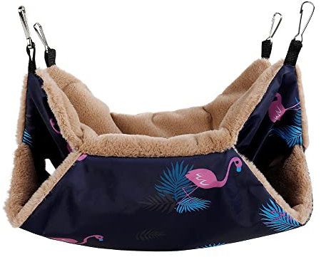 Aznever Meerschweinchen-Hängematte - 2-stufige warme Meerschweinchen-Hängematte zum Spielen und Ausruhen von Haustieren | Kleintierkäfig für Chinchilla, Papagei, Zuckergleiter, Frettchen, Hamster