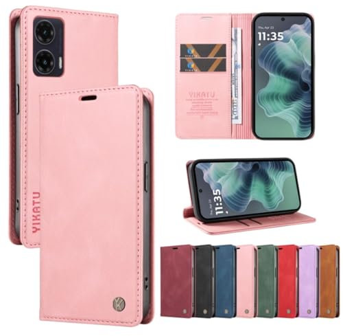 Beajew kompatibel mit Huawei Y7 2019/Huawei Enjoy 9 Hülle [Mit 2 Stück Panzer Schutz Glas] Premium Leder Stoßfest Schutzhülle Kartenfach Klapphülle Handyhülle für Huawei Y7 2019/Huawei Enjoy 9, Rosa