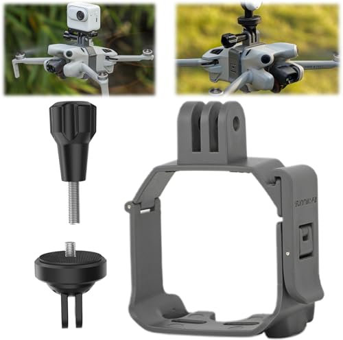 Honbobo Mini 4 Pro Adapter Mount compatible with DJI Mini 4 Pro Camera Mount Expansion Mount Accessories compatible with GoPro 12/DJI Osmo Action 4/Insta360 GO 3