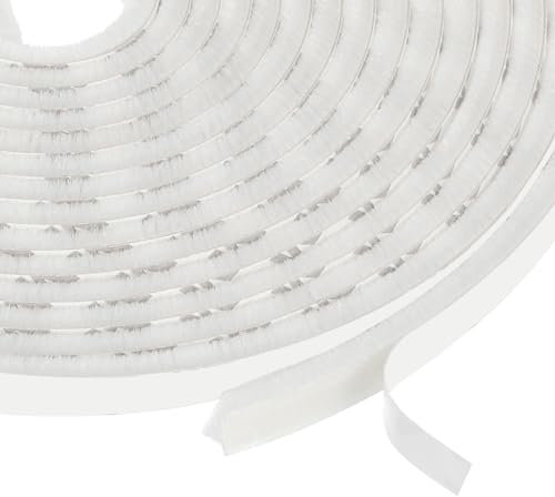 sourcing map Self Adhesive Brush Seal Weather Stripping 3/16 x 3/8 x 49ft, Door Brush Strip for Sliding Sash Door Window Wardrobe Seal, White
