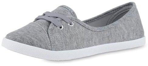 VAN HILL Damen Sportliche Ballerinas Flach Basic Bequem Schuhe 215864 Grau 39