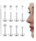 Adramata Lippenpiercing Labret - Gewindeloses Einschieben 14 Karat Gold Nasenstecker Chirurgenstahl - Ohr Tragus Medusa Knorpel Helix - 20G 18G 16G,18S