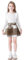 PATPAT Bekleidungssets für Mädchen A-Linie Plaid Rock Set, Komfortable Stoffe Kleinkind Mädchen Mode Kleidung 2Pcs Outfits Set - Ideal für Schule, Freizeit und Outdoor, Weiß, 12-13 Jahre, 152-158