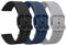 Meliya 3 Piezas Correas para Samsung Galaxy Watch 3 45mm/Galaxy Watch 46mm/Huawei GT 2 46mm,22mm Silicona Pulseras Repuesto para Samsung Gear S3 Frontier Hombres Mujeres(Negro/AzulMarino/Gris)