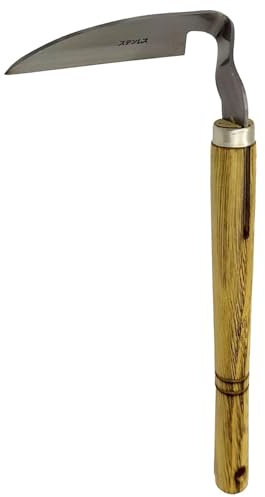 Hoz de deshierbe - guadaña de jardín, cortacésped | Arquiador manual de jardín con mango de madera dura, herramienta para hoz de jardín para aflojar el suelo, cortacésped con mango de pierna