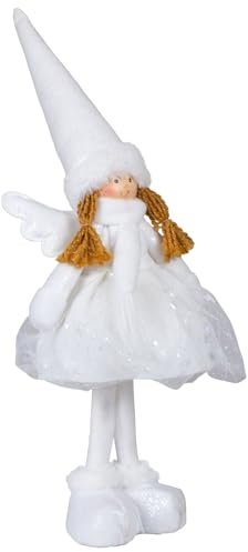 Christmas Paradise Weihnachtsengel 36cm (45cm) stehend Dekofigur weiß-Silber