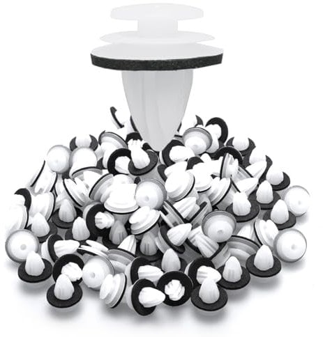 100pcs Universal Auto Bumper Fasteners Rivet Kit - White Plastic Car Trim Clips for Interior Doors & Panels