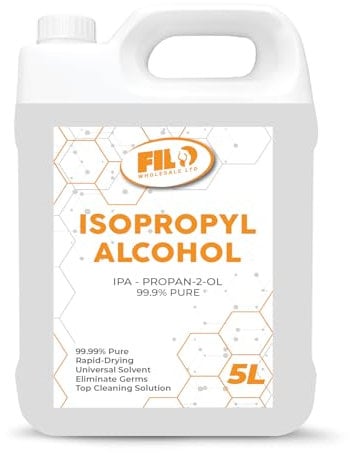 FILO Isopropyl Alcohol 99.9% Pure 1x 5L | Lab Grade IPA | Rubbing Alcohol for Cleaning and Disinfecting | Isopropanol Alcohol Solvent for Electronics, Windows, Glass, Appliances and More