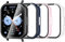 Bigqin 4 Pièces Coque Compatible avec Xiaomi Redmi Watch 5 Lite, Coque Rigide en PC avec Protecteur d'écran, Coque HD avec Verre Trempé - Transparent, Noir,Rose,Bleu