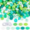 DELORIGIN 198pcs Silicone Lentil Beads 12mm Silicone Abacus Beads Rubber Silicone Focal Loose Spacer Beads with 22m Lanyard for Bracelet Necklace Jewelry Keychain Crafts Making DIY Handmade Home Decor