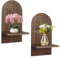 Yabound Wandboard Wandregal, 2 Set Boho Wandregal Holz, Wanddeko Holz Wand Böhmisches, Schweberegal für Wohnzimmer, Badezimmer, Schlafzimmer, Klassenzimmer