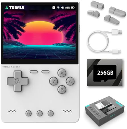 NUOVO TRIMUI BRICK Retro Console di Gioco Costruito in 256G TF Card, 3.2 IPS Schermo Linux Sistema Portatile Video Arcade Gaming Emulatore Adulto Bambini Giochi Regali