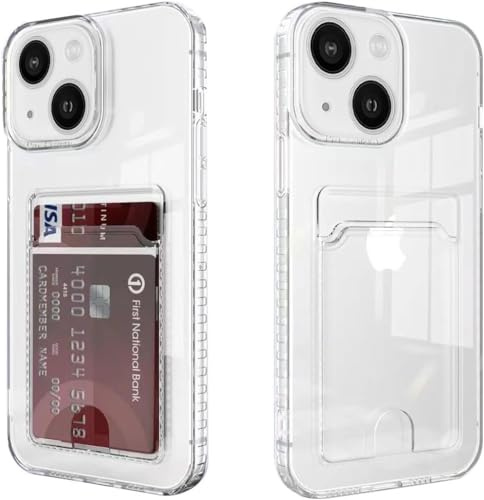 Cesryorsis für iPhone 13 Mini hülle mit kartenfach, Durchsichtig TPU Handyhülle, Ultra Dünn, Soft, Stoßfest Schutzhülle,Bumper Cover for iPhone 13 Mini