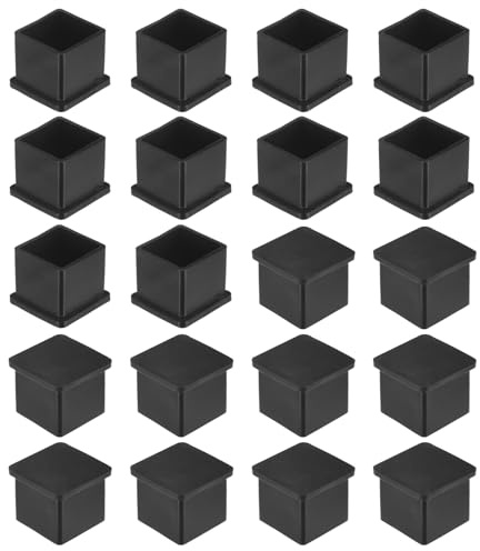 M METERXITY 20-Pack Embouts Carrés pour Pieds De Chaise 0.86 (22mm) | Protège-Sols En PVC Pour Chaises/Tables/Lits, Couvre-Pieds De Meubles, Embouts Anti-Dérapants