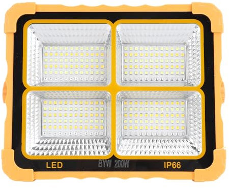 Lampe Solaire de Travail LED Portable, 200 W, 7 000 MAh, 15 000 Lm, 288 Perles, 4 Modes, Lampe de Travail D'urgence Rechargeable IP66, Projecteur pour Ateliers, Chantiers de