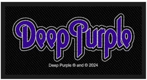 Deep Purple Official Logo Embroidered Patch, 10 x 5 cm, Black and Purple