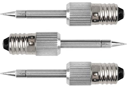 3-Piece Precision Soldering Iron Tips Set – Compatible with E10 Mounting Bracket | Replacement Tips for Battery-Powered Soldering Irons
