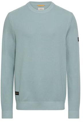 camel active Herren Strickpullover mit Rippkragen | weicher Pullover mit Rundhalsausschnitt im Regular Fit aus reiner Baumwolle