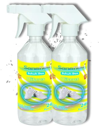 2x500ml Schuh Deo Citrus – Frischekick für Ihre Schuhe! Geruchsstopp & Schweißgeruch-Entferner für langanhaltende Frische