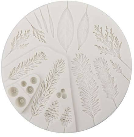 NIHENHAO Pine Leaf Silicone Chocolate Molds Kitchen Baking Tool Fondant Moulds Cake Dessert Lace Decoration for Baking