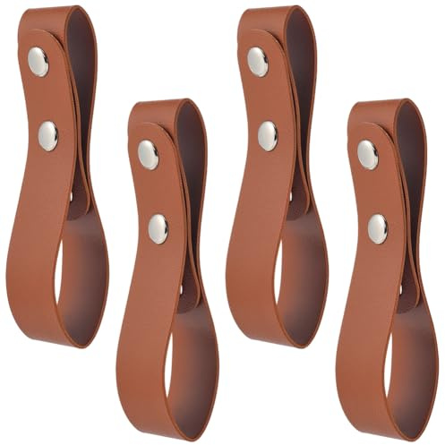 GORGECRAFT 4 Stück Lederpeitschenhalter Gürtel Mit Schnallen Aus Metalllegierung Braunes Kunstleder Bullenpeitsche Lasso Seil Pferde Gürtelschlaufe Clip Halter Für Reitpeitsche Bullenpeitsche Lasso