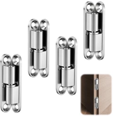4 Piezas Bisagras para Puertas de Madera, Bisagra Desmontable Aleación de Zinc, Bisagras de Puerta Madera, Bisagra de Contrapaleta, Silenciosas Bisagra para Puertas de Armarios