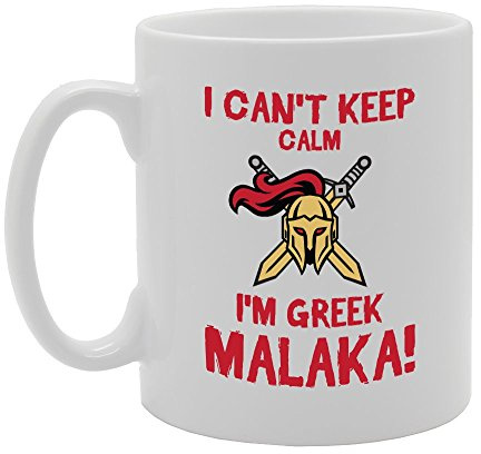 Coralgraph Inc MG3464 I Can't Keep Calm I'm Greek Malaka! Novelty Gift Printed Tea Coffee Ceramic Mug