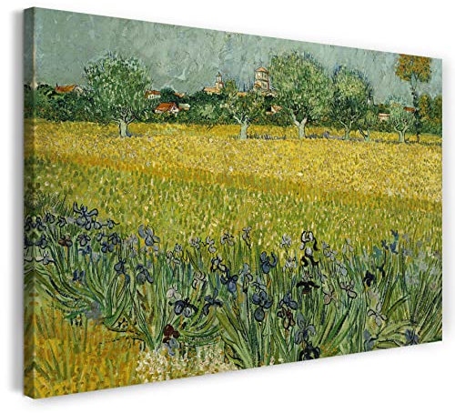 Printed Paintings Leinwand (120x80cm): Vincent Van Gogh - Feld mit Blumen in der Nähe von Arles